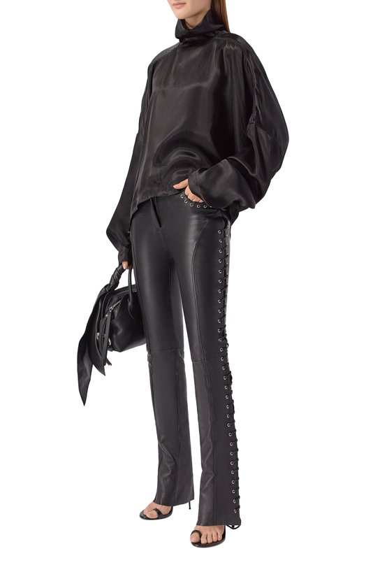 Атласная блузка Rick Owens RP01F6216/N Чёрный  RP01F6216/N Фото 2