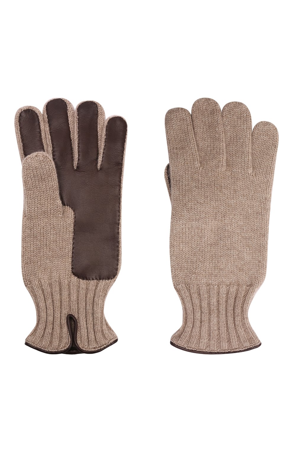 Комбинированные перчатки IL BORGO CASHMERE бежевого цвета по цене 51750 руб., арт. 46-396G0, фото 2 Комбинированные перчатки IL BORGO CASHMERE, арт. 46-396G0, фото 2