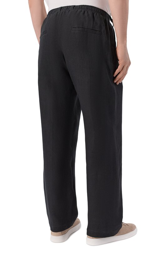 Льняные брюки Kiton UPKN088K0708H Чёрный  UPKN088K0708H Фото 4