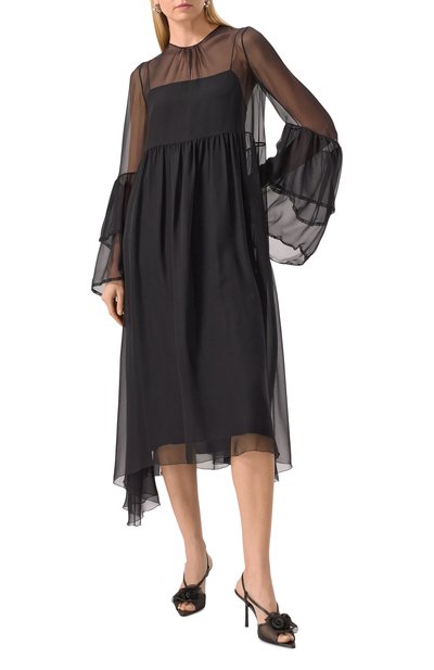 Шелковое платье MVST черного цвета по цене 307000 руб., арт. 25E/X2P/0/H061/5586, фото 3 Шелковое платье MVST, арт. 25E/X2P/0/H061/5586, фото 3