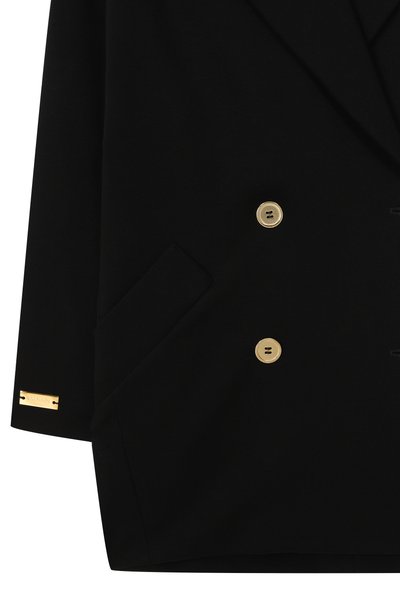 Пальто из вискозы BALMAIN черного цвета по цене 79950 руб., арт. BZ2A50, фото 3 Пальто из вискозы BALMAIN, арт. BZ2A50, фото 3