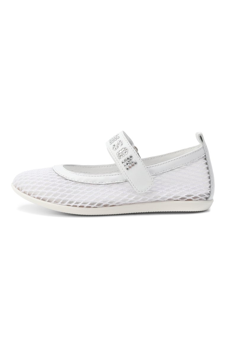 Детские балетки MSGM KIDS белого цвета, арт. 79807/VAR2/28-35 | Фото 2 (Нос: Не проставлено; Материал внешний: Натуральная кожа, Текстиль; Материал внутренний: Натуральная кожа; Автоматизация состава: Проставлено)
