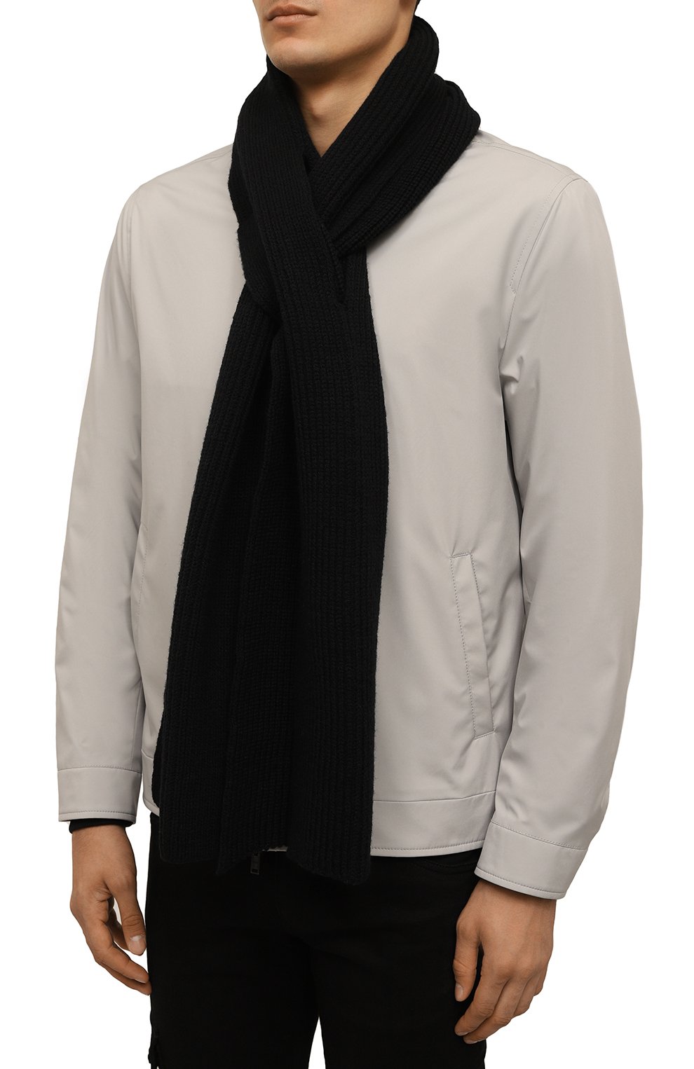 Шерстяной шарф DRIES VAN NOTEN черного цвета по цене 29950 руб., арт. 242-021235-9706, фото 2 Шерстяной шарф DRIES VAN NOTEN, арт. 242-021235-9706, фото 2