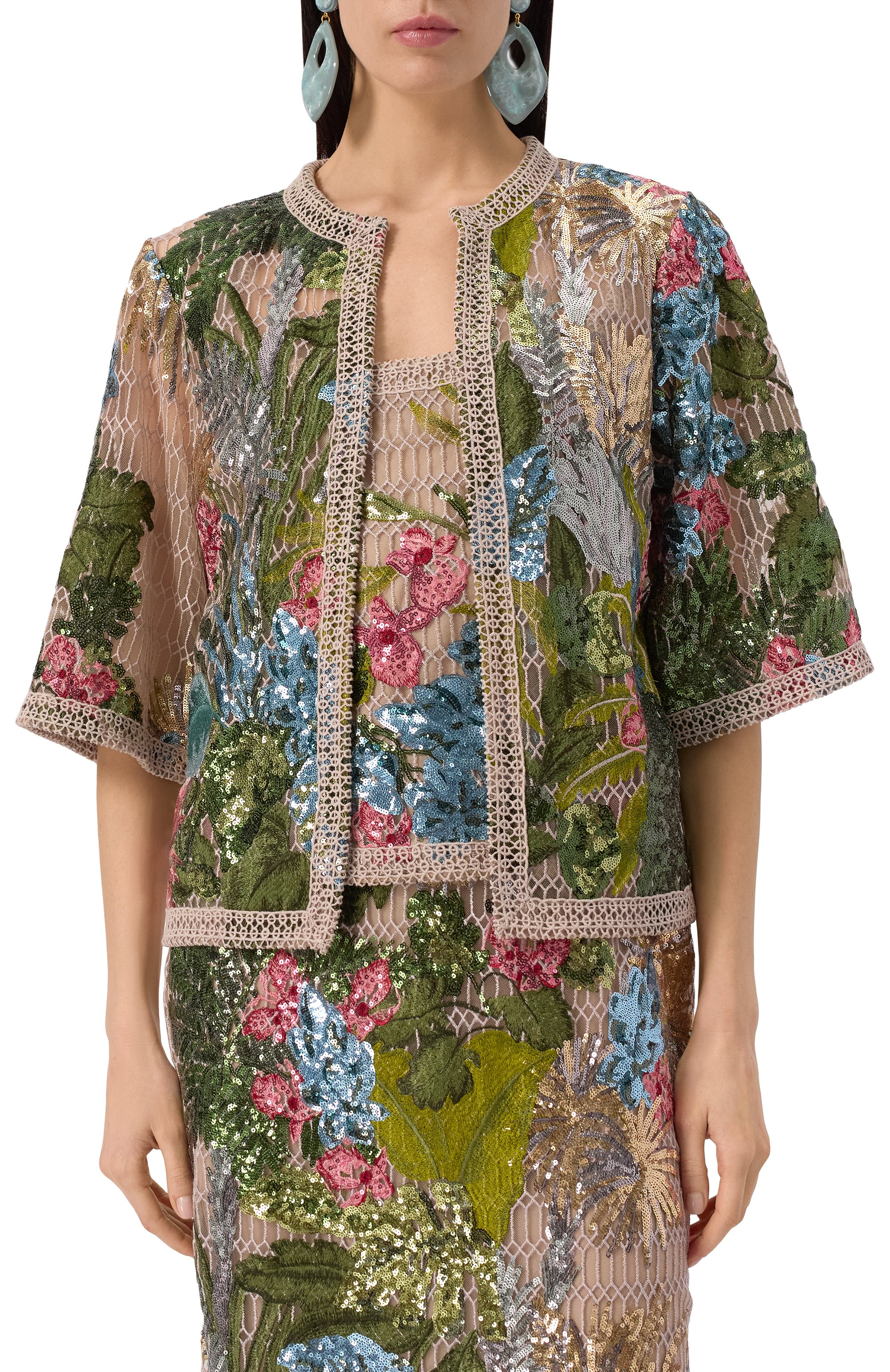 Жакет с отделкой пайетками ELIE SAAB, арт. J0133PS25/YA036, фото 3