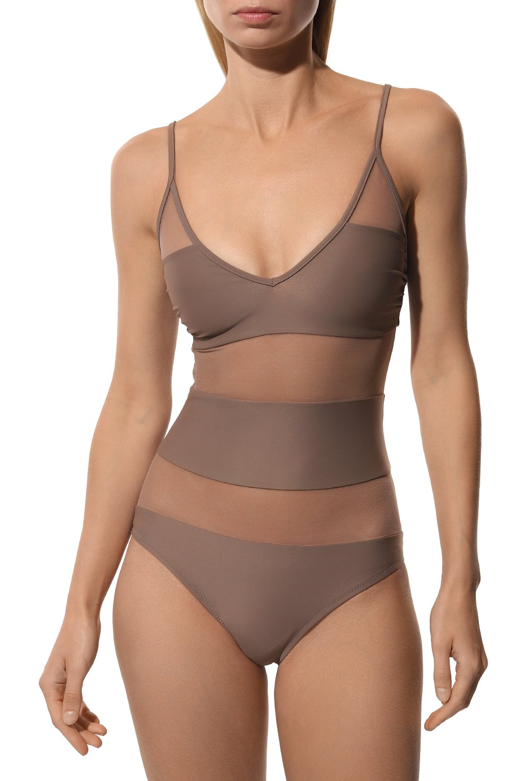 Слитный купальник NATAYAKIM коричневого цвета по цене 42350 руб., арт. NY-107/19, фото 2 Слитный купальник NATAYAKIM, арт. NY-107/19, фото 2