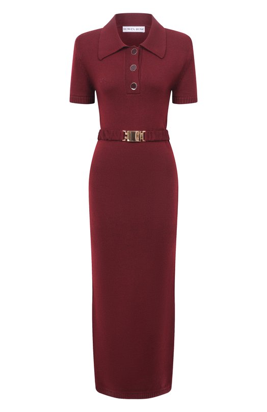 Шерстяное платье ROWEN ROSE KNI_RR_K038/KNIT Бордовый KNI_RR_K038/KNIT
