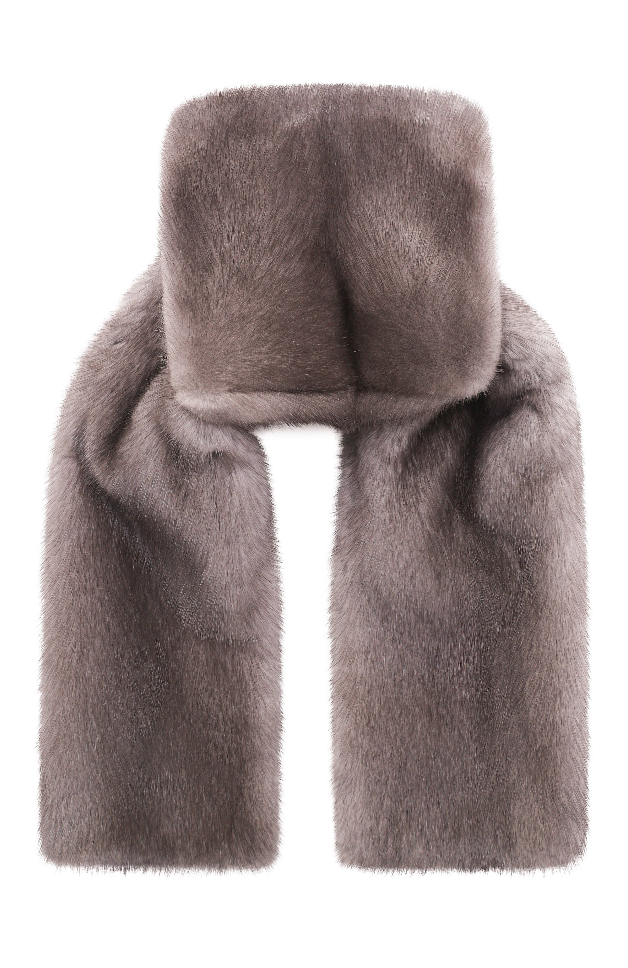 Меховой шарф из норки MVST серого цвета по цене 205000 руб., арт. MSC-01 MINK IRIS, фото 1 Меховой шарф из норки MVST, арт. MSC-01 MINK IRIS, фото 1