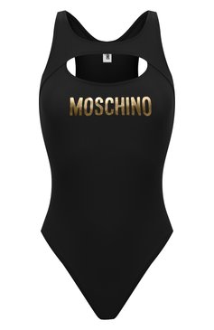 Женский слитный купальник MOSCHINO черного цвета, арт. A4901/4901 | Фото 1 (Материал внешний: Синтетический матери�ал; Материал сплава: Проставлено; Женское Кросс-КТ: Слитные купальники; Драгоценные камни: Проставлено)