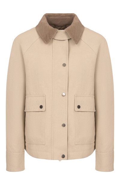 Женская куртка из хлопка и льна BRUNELLO CUCINELLI, арт. ML5957769