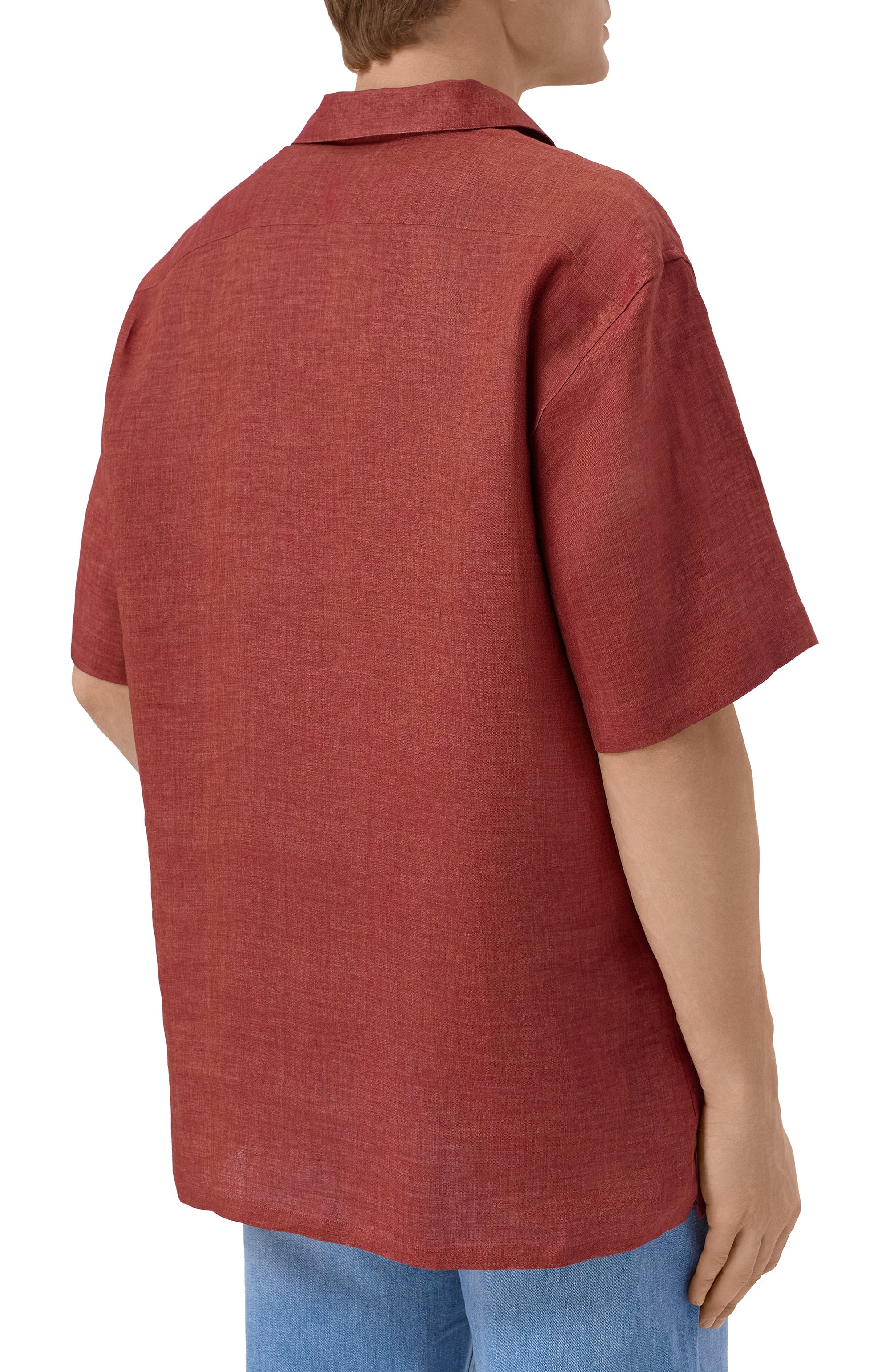 Льняная рубашка BRIONI красного цвета по цене 73150 руб., арт. SCFR0L/P9111, фото 4 Льняная рубашка BRIONI, арт. SCFR0L/P9111, фото 4