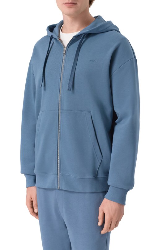 Хлопковая толстовка HUGO 50548651 Голубой  50548651 Фото 3