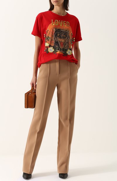 Хлопковая футболка свободного кроя с принтом GUCCI, арт. 469307/X9B93, фото 2