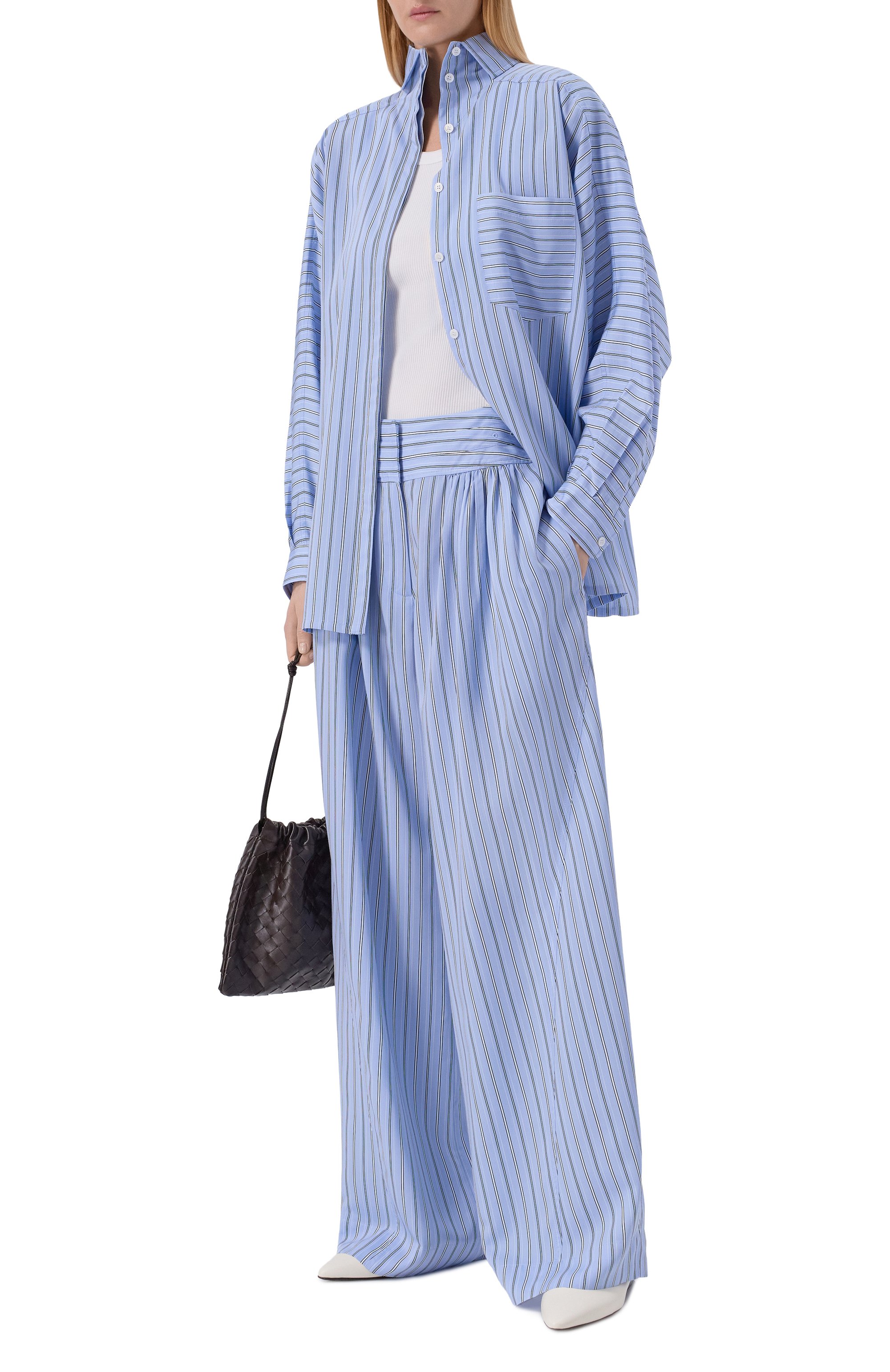 Брюки из вискозы IRO голубого цвета по цене 56150 руб., арт. WM23ULYSE, фото 2 Брюки из вискозы IRO, арт. WM23ULYSE, фото 2