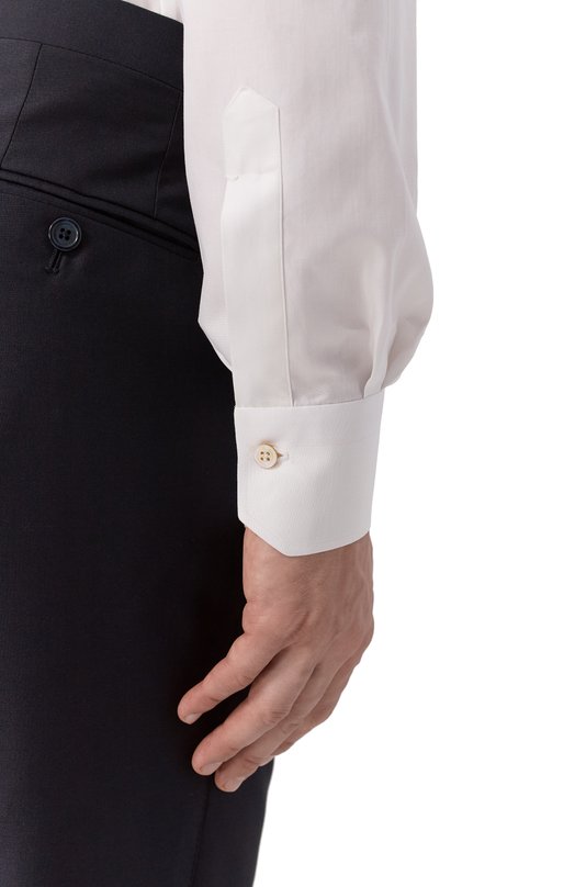 Хлопковая сорочка Kiton UCCH0948801 Белый  UCCH0948801 Фото 5