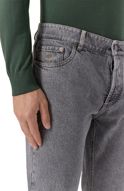 Джинсы traditional fit BRUNELLO CUCINELLI серого цвета по цене 112000 руб., арт. M234PD3210, фото 5 Джинсы traditional fit BRUNELLO CUCINELLI, арт. M234PD3210, фото 5