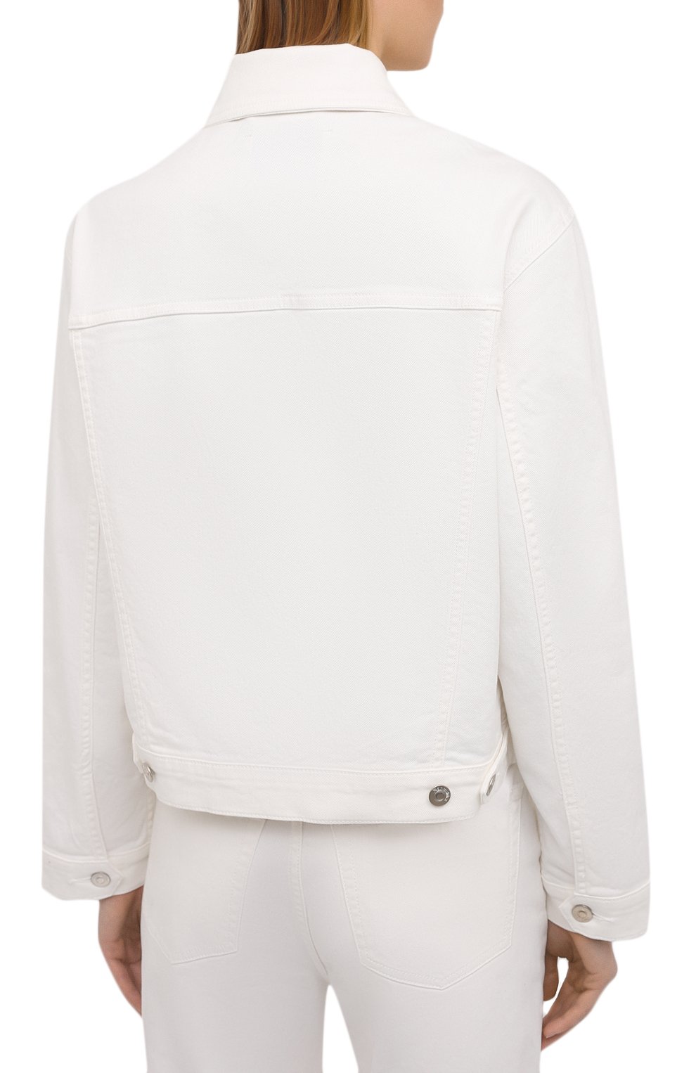 Джинсовая куртка NANUSHKA белого цвета по цене 74350 руб., арт. MAREN_WHITE_C0MF0RT STRETCH DENIM, фото 4 Джинсовая куртка NANUSHKA, арт. MAREN_WHITE_C0MF0RT STRETCH DENIM, фото 4