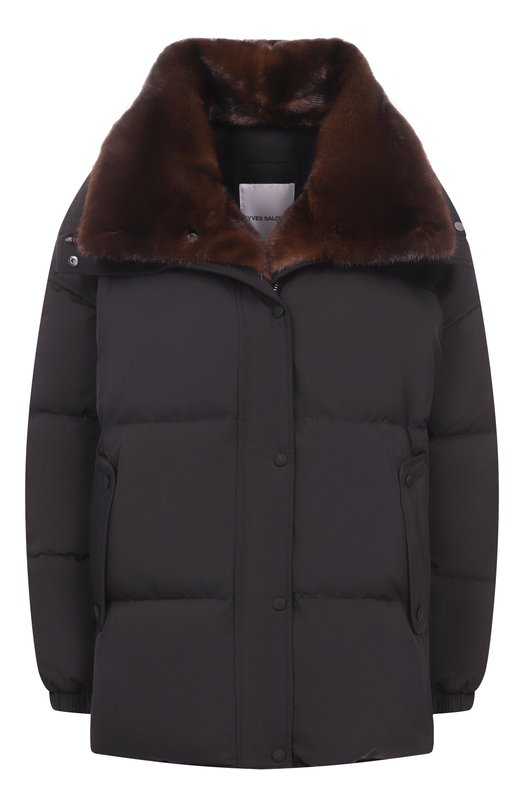 Пуховик с отделкой из норки Yves Salomon M05080/A22X Чёрный M05080/A22X