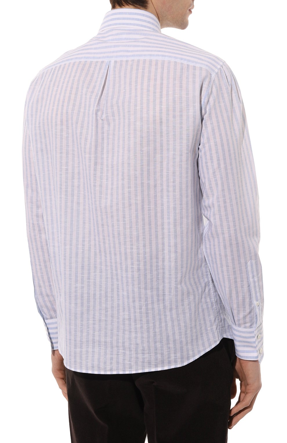 Рубашка из хлопка и льна BRUNELLO CUCINELLI, арт. MM6150038, фото 4