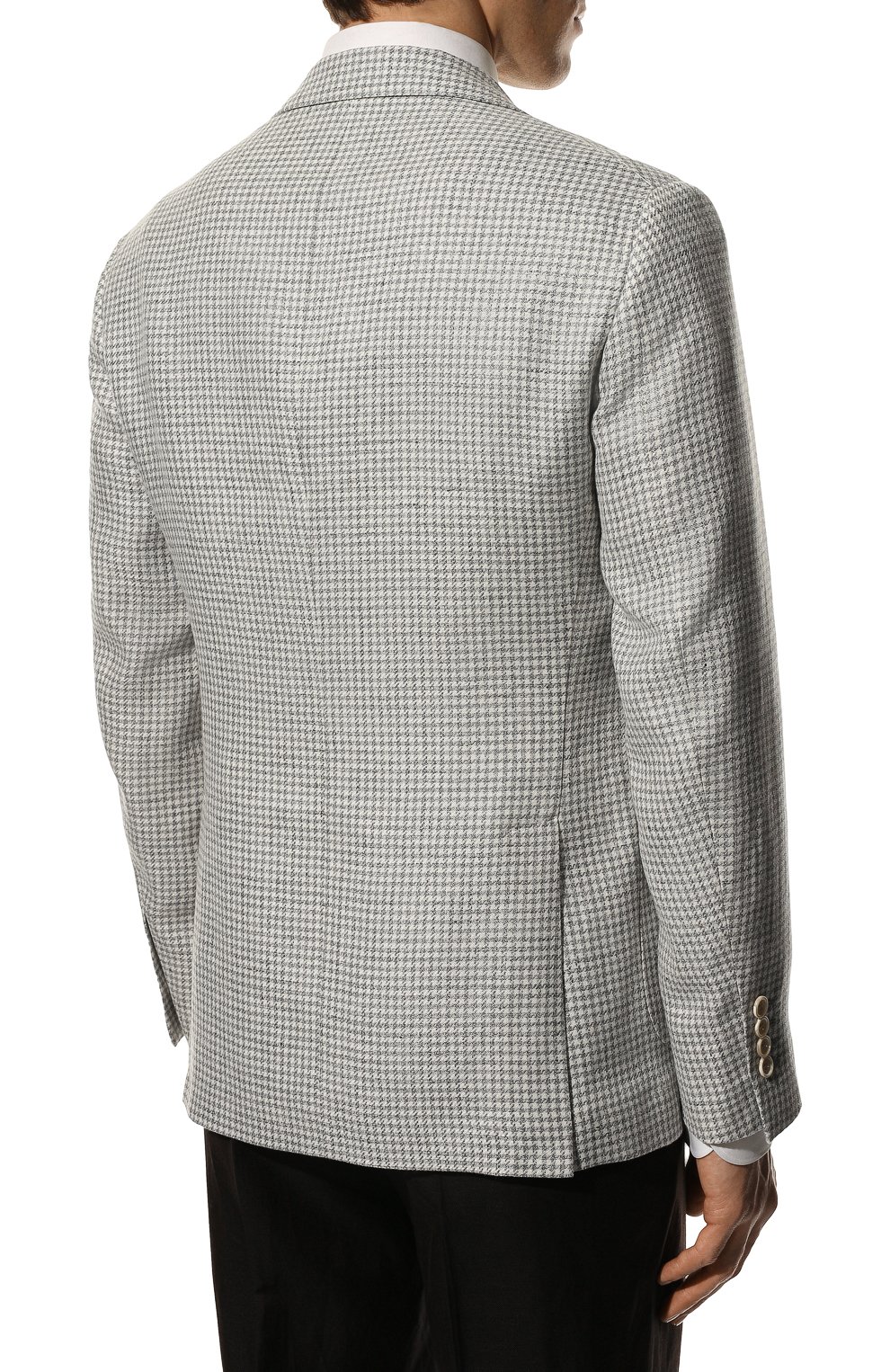 Пиджак изо льна и шерсти BRUNELLO CUCINELLI серого цвета по цене 336500 руб., арт. MW4747BND, фото 4 Пиджак изо льна и шерсти BRUNELLO CUCINELLI, арт. MW4747BND, фото 4