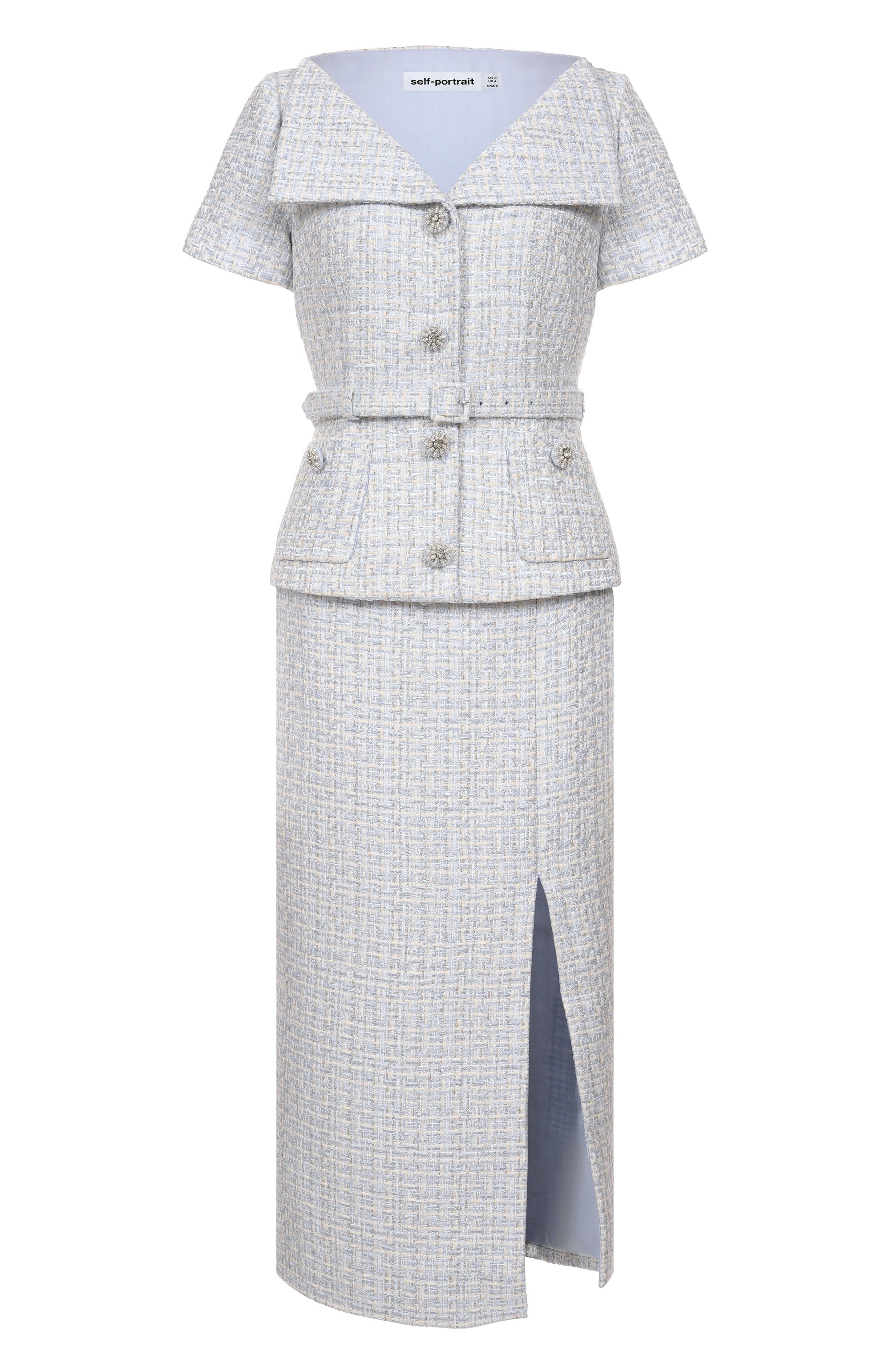 Твидовое платье SELF-PORTRAIT, арт. SS25-148MA-BL, фото 1