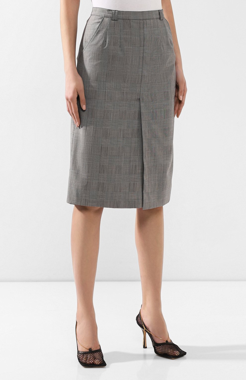 Шерстяные шорты VETEMENTS серого цвета по цене 89950 руб., арт. SS20SK223 1201/W/GREY CHECK, фото 3 Шерстяные шорты VETEMENTS, арт. SS20SK223 1201/W/GREY CHECK, фото 3