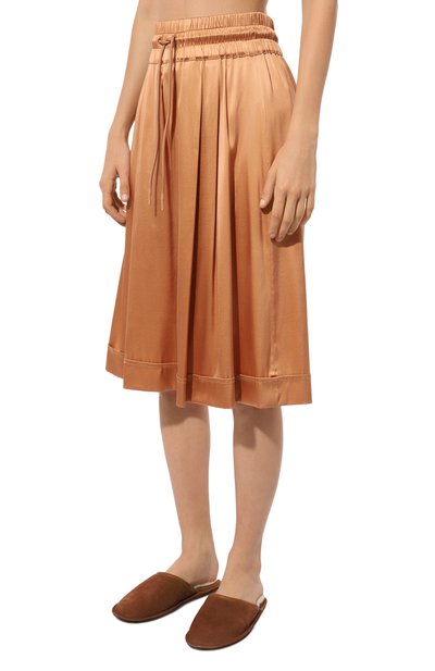 Шелковые шорты COSY SUNDAY светло-коричневого цвета по цене 95900 руб., арт. S2-211-, фото 3 Шелковые шорты COSY SUNDAY, арт. S2-211-, фото 3