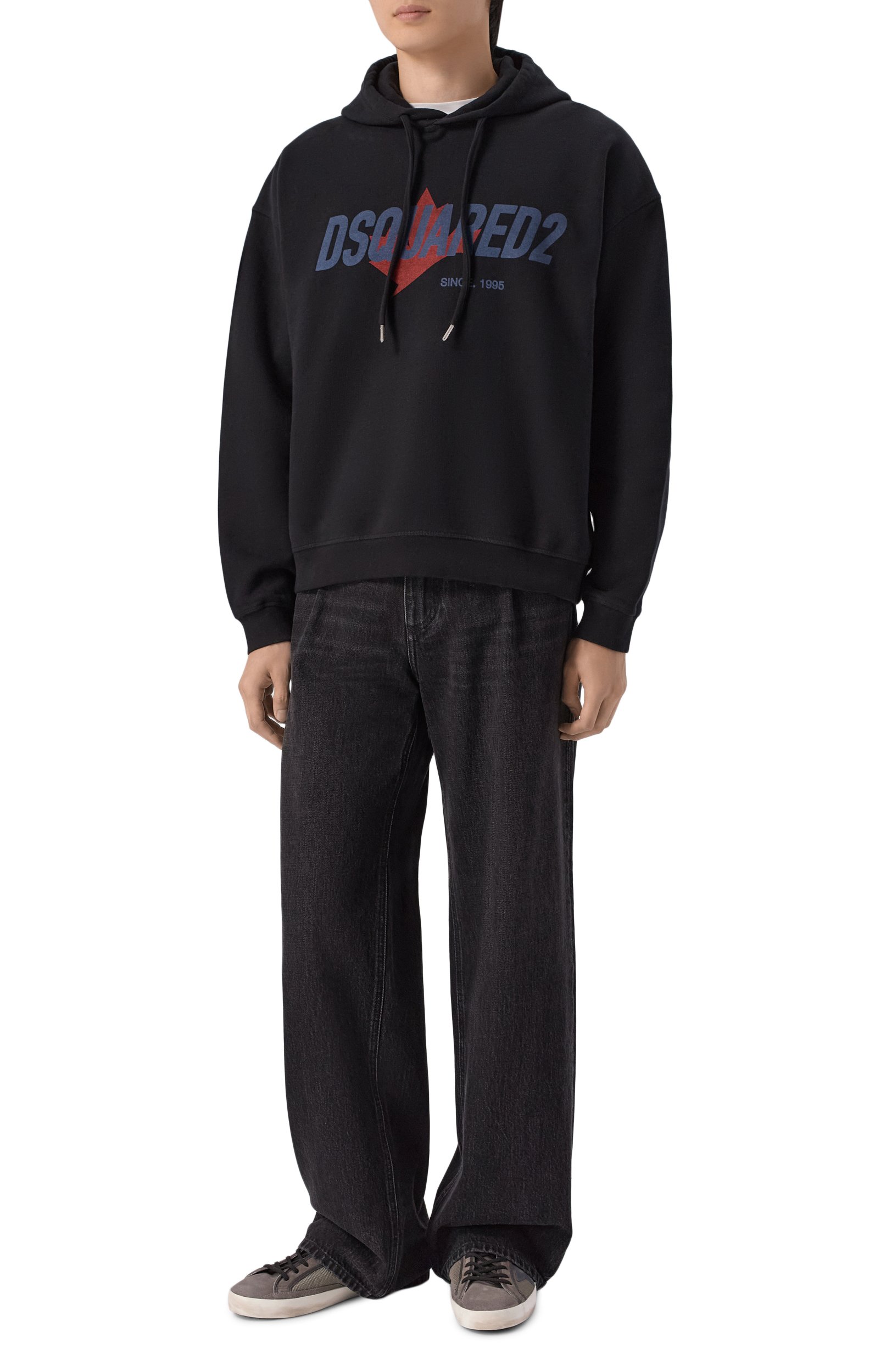 Хлопковое худи DSQUARED2 черного цвета по цене 47200 руб., арт. S74GU0951/D25029, фото 2 Хлопковое худи DSQUARED2, арт. S74GU0951/D25029, фото 2