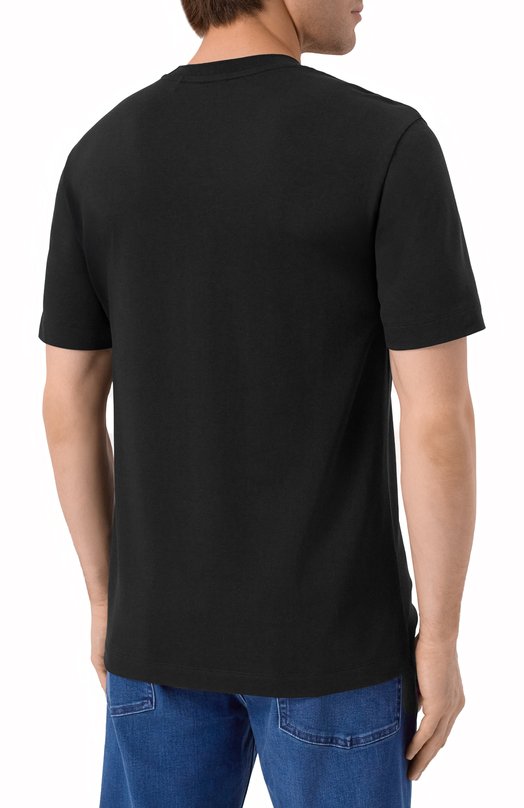 Футболка из лиоцелла и хлопка BOSS 50555102 Чёрный  50555102 Фото 4