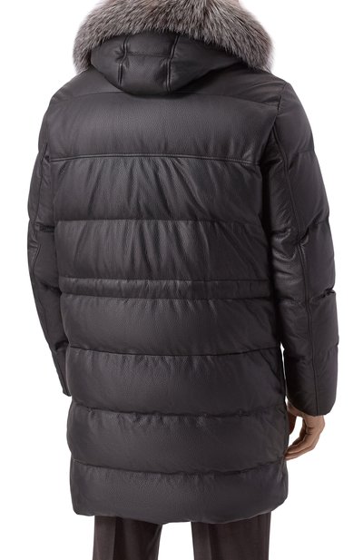 Кожаный пуховик с отделкой из песца STEFANO RICCI, арт. MDJ5300430/5901, фото 4
