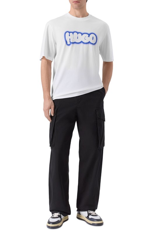 Хлопковая футболка HUGO Blue 50549155 Белый  50549155 Фото 2