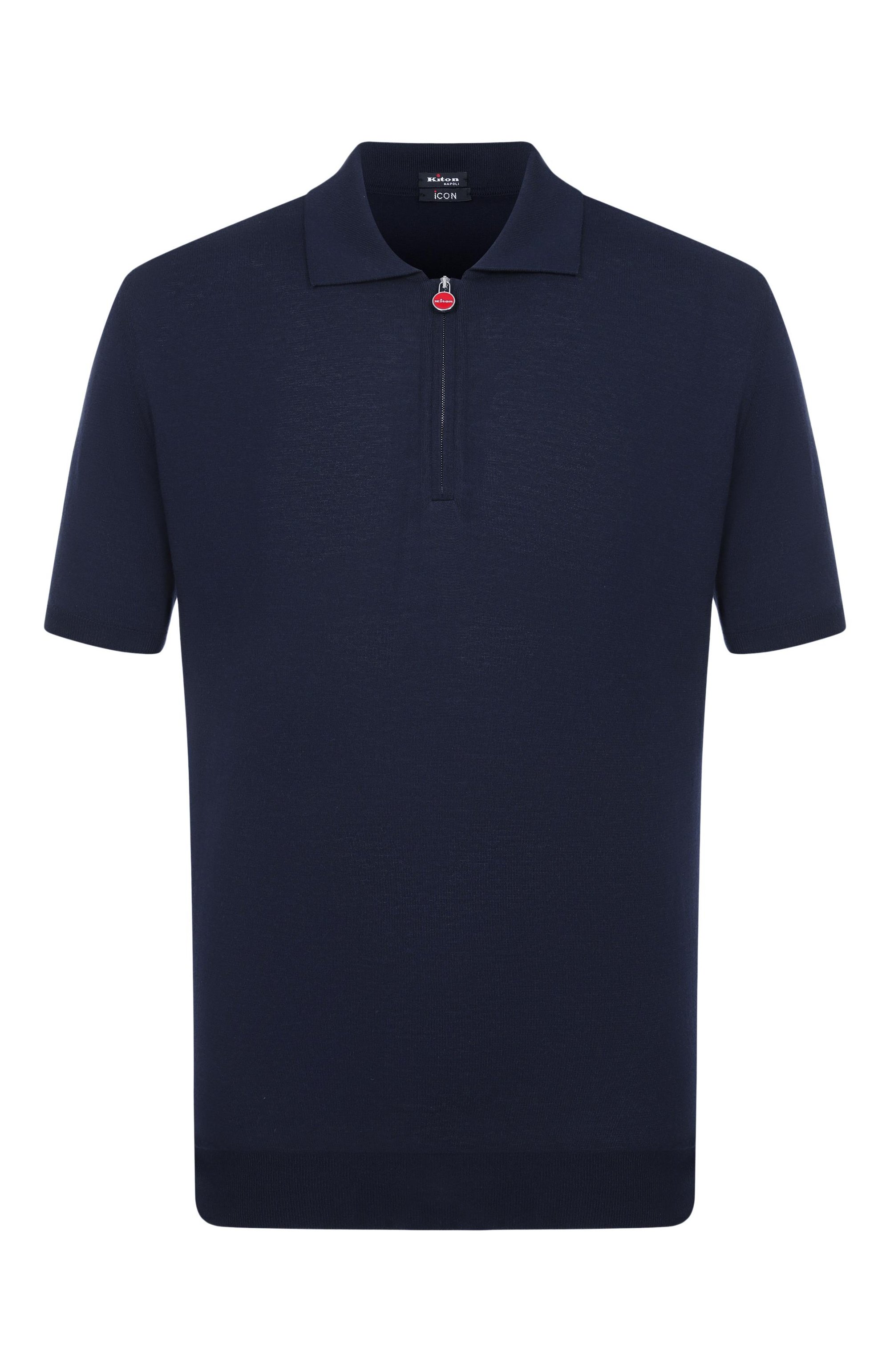 Хлопковое поло KITON темно-синего цвета по цене 141000 руб., арт. UMKX33Z_001, фото 1 Хлопковое поло KITON, арт. UMKX33Z_001, фото 1