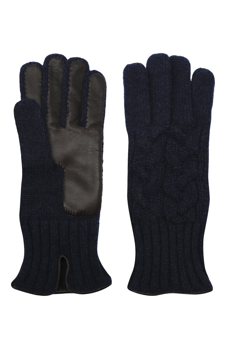 Мужские кашемировые перчатки KITON темно-синего цвета, арт. UGU115X03T25 | Фото 2 (Материал: Текстиль, Кашемир, Шерсть; Региональные ограничения белый список (Axapta Mercury): RU; Кросс-КТ: Трикотаж; Материал сплава: Проставлено; Нос: Не проставлено)