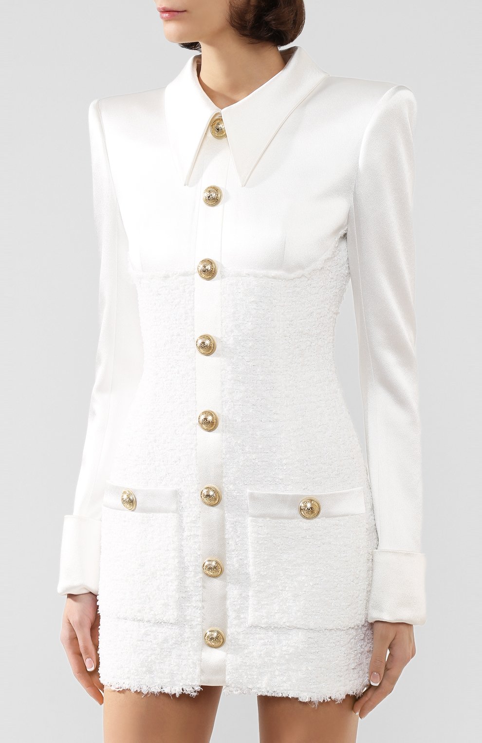 Платье BALMAIN белого цвета по цене 358000 руб., арт. SF16606/X226, фото 3 Платье BALMAIN, арт. SF16606/X226, фото 3
