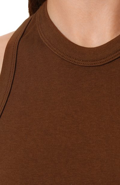 Хлопковая майка LOW CLASSIC коричневого цвета по цене 12200 руб., арт. L0W22PF_TS16BR, фото 5 Хлопковая майка LOW CLASSIC, арт. L0W22PF_TS16BR, фото 5