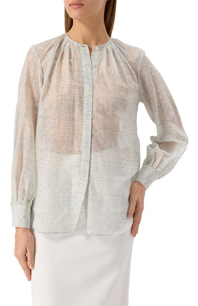 Блузка из хлопка и шелка KITON, арт. D51419K0927E01, фото 3