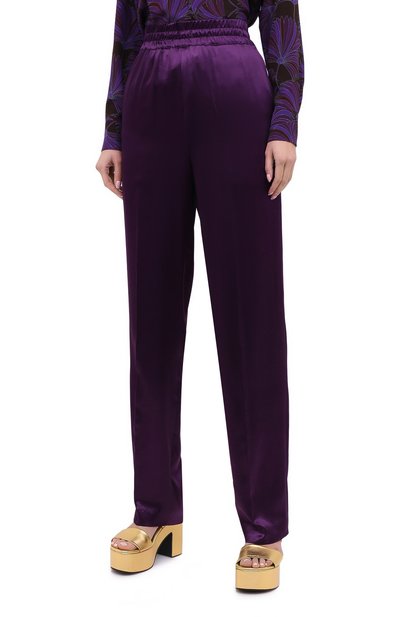 Брюки из вискозы DRIES VAN NOTEN фиолетового цвета по цене 47800 руб., арт. 202-10902-1042, фото 3 Брюки из вискозы DRIES VAN NOTEN, арт. 202-10902-1042, фото 3