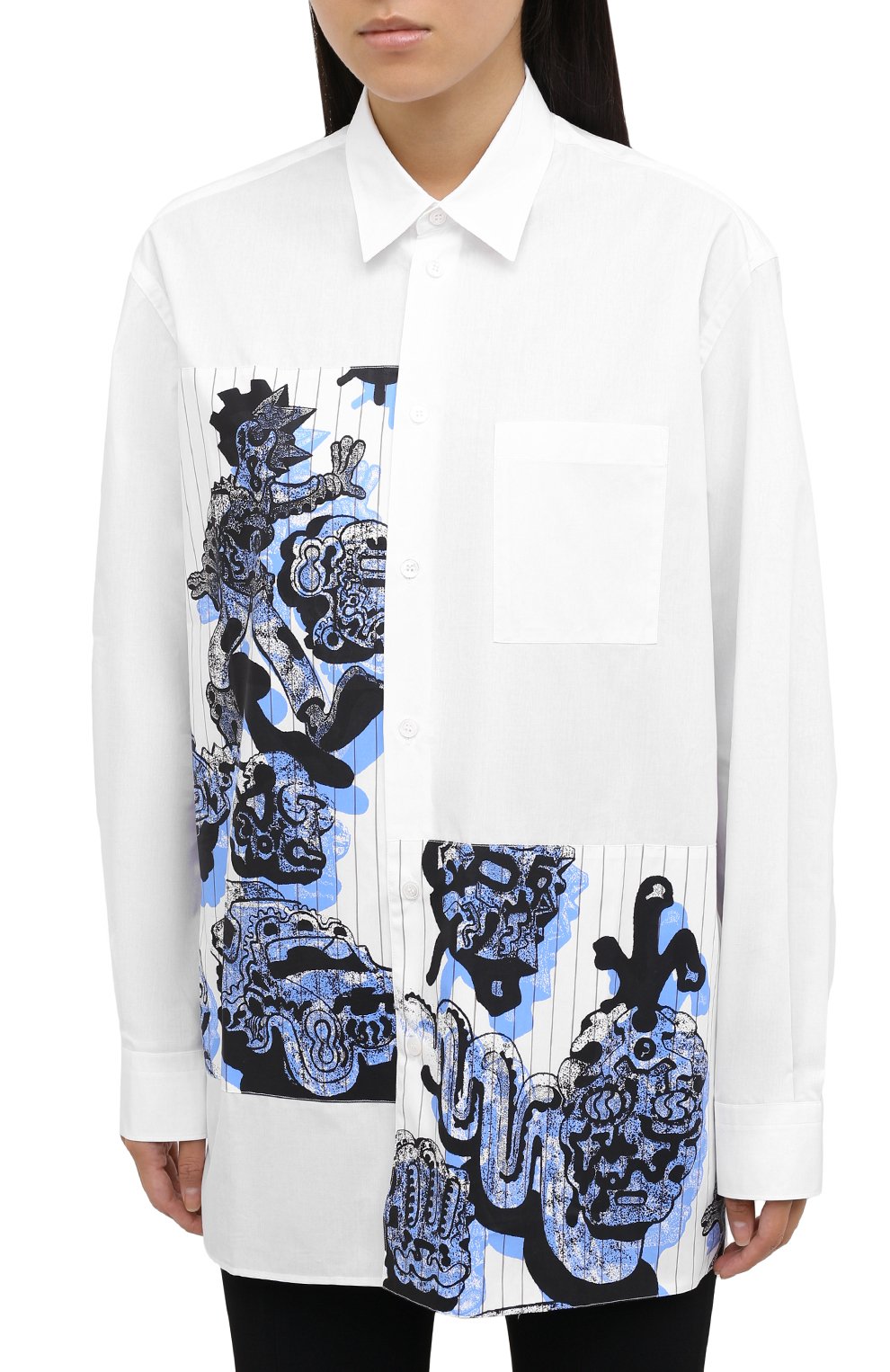 Хлопковая рубашка STELLA MCCARTNEY синего цвета по цене 64800 руб., арт. 601943/SPN09, фото 3 Хлопковая рубашка STELLA MCCARTNEY, арт. 601943/SPN09, фото 3