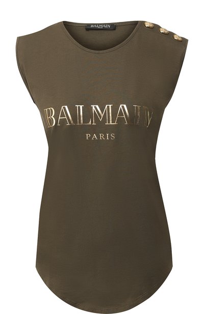 Хлопковый топ с логотипом бренда BALMAIN, арт. 158010/326I, фото 1