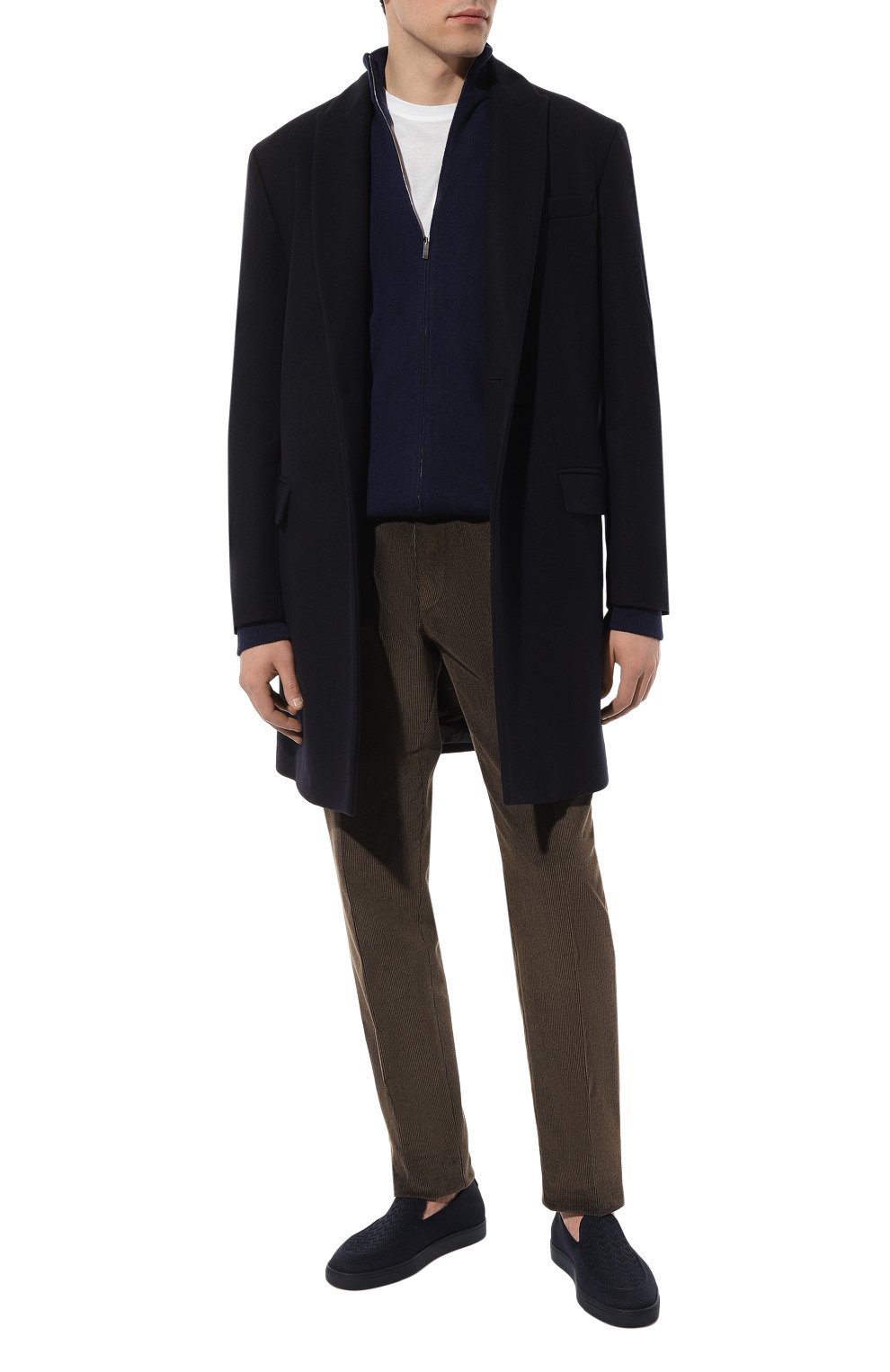 Текстильные лоферы GIORGIO ARMANI темно-синего цвета по цене 78900 руб., арт. X2X183/XR089, фото 2 Текстильные лоферы GIORGIO ARMANI, арт. X2X183/XR089, фото 2