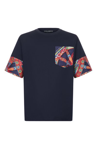 Мужская футболка из хлопка и шелка DOLCE & GABBANA, арт. G8SB2T/G7P6A