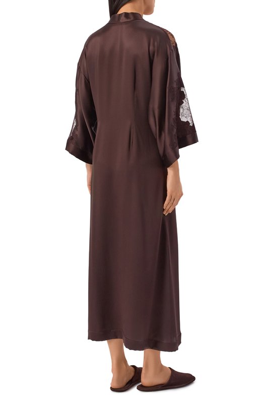 Шелковое платье Carine Gilson AL1758MS Коричневый  AL1758MS Фото 3