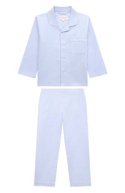 Хлопковая пижама DEREK ROSE голубого цвета по цене 17250 руб., арт. 7025-KELB023, фото 1 Хлопковая пижама DEREK ROSE, арт. 7025-KELB023, фото 1