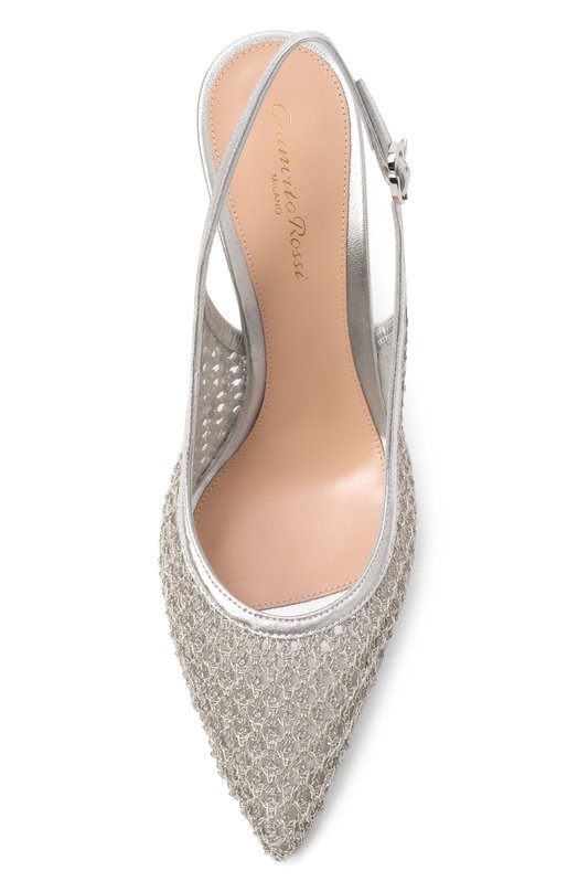 Текстильные туфли Nikki 95 Gianvito Rossi G95628.95RIC.INKARAR Серебряный  G95628.95RIC.INKARAR Фото 6