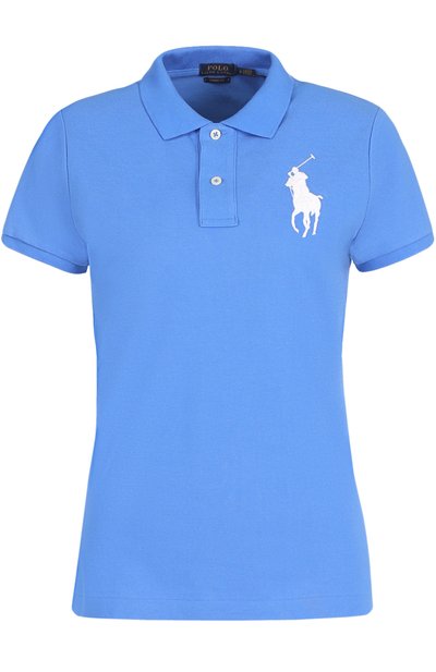 Женское хлопковое поло с вышитым логотипом бренда POLO RALPH LAUREN, арт. 211505656