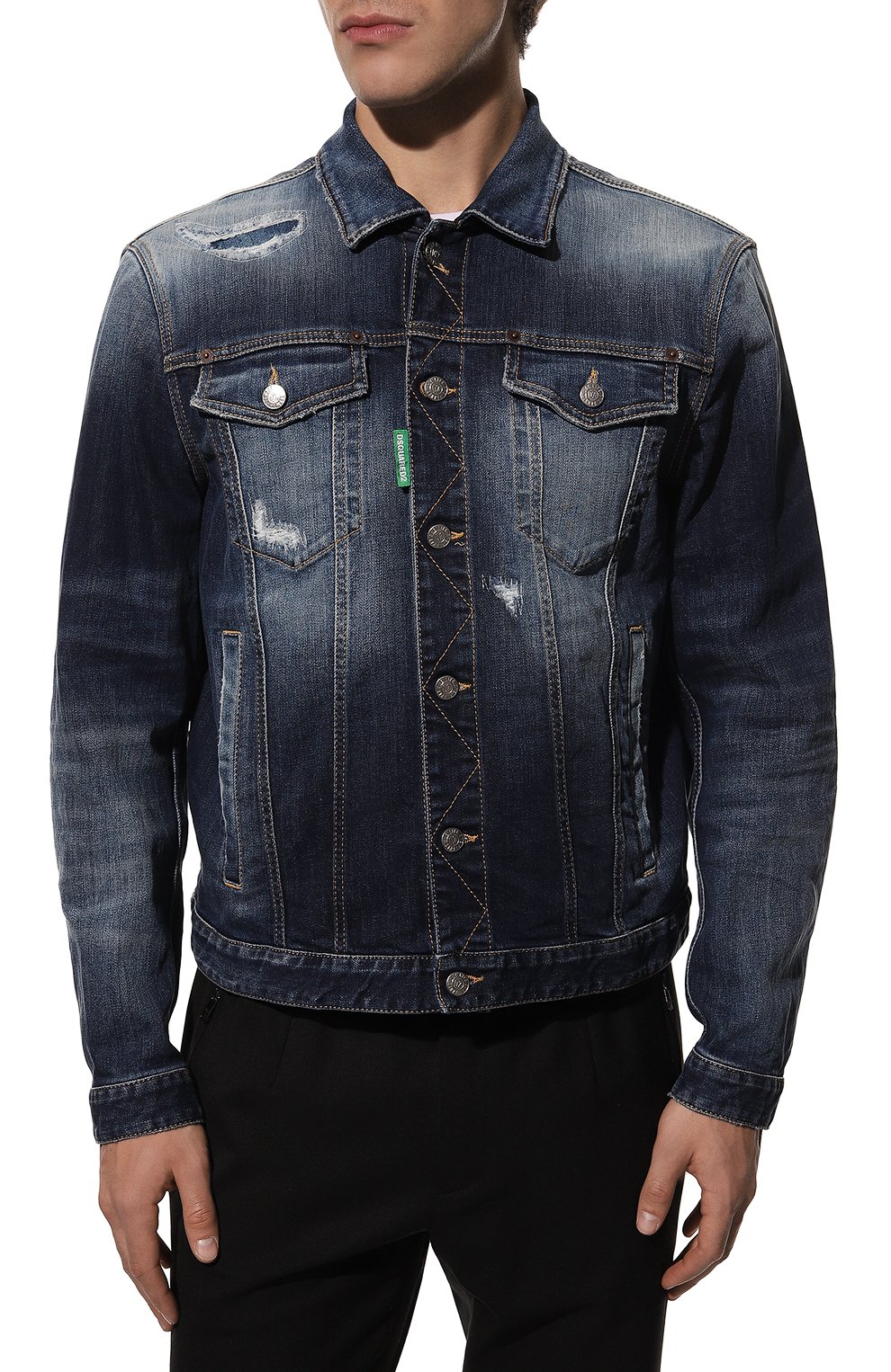 Джинсовая куртка DSQUARED2 синего цвета по цене 78150 руб., арт. S78AN0050/S30819, фото 3 Джинсовая куртка DSQUARED2, арт. S78AN0050/S30819, фото 3