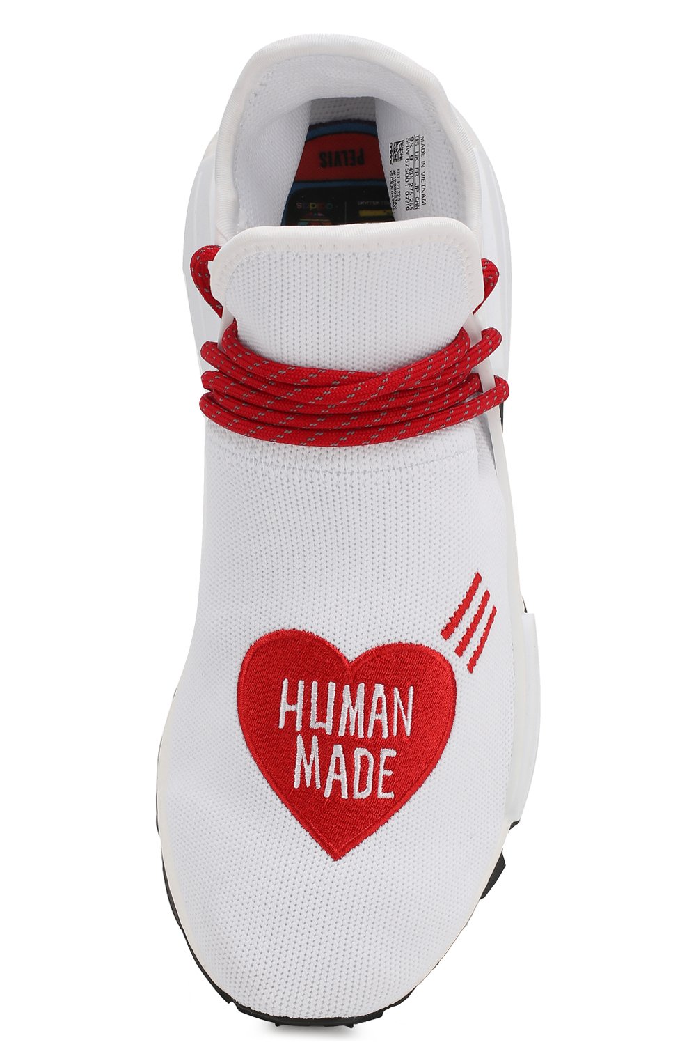 Мужские текстильные кроссовки hu nmd human made ADIDAS ORIGINALS BY PHARRELL WILLIAMS белого цвета, арт. EF7223 | Фото 5 (Материал внешний: Текстиль; Материал сплава: Проставлено; Материал утеплителя: Без утеплителя; Материал внутренний: Текстиль; Подошва: Массивная; Драгоценные камни: Проставлено; Стили: Спорт)