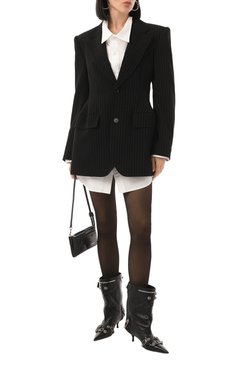 Женская хлопковая рубашка BALENCIAGA белого цвета, арт. 809072/TNM60 | Фото 2 (Длина (для топов): Стандартные; Рукава: Длинные; Драгоценные камни: Проставлено; Материал сплава: Проставлено; Материал внешний: Хлопок; Женское Кросс-КТ: Рубашка-одежда; Стили: Кэжуэл; Принт: Без принта)