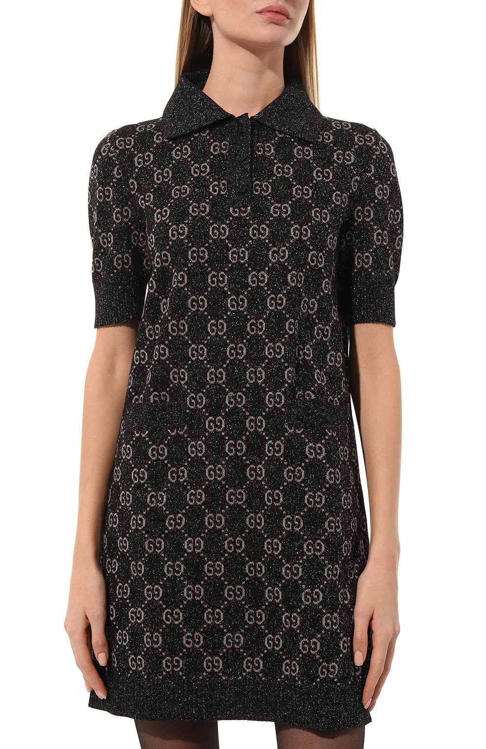 Хлопковое платье GUCCI черного цвета по цене 187200 руб., арт. 678437 XKB54, фото 3 Хлопковое платье GUCCI, арт. 678437 XKB54, фото 3