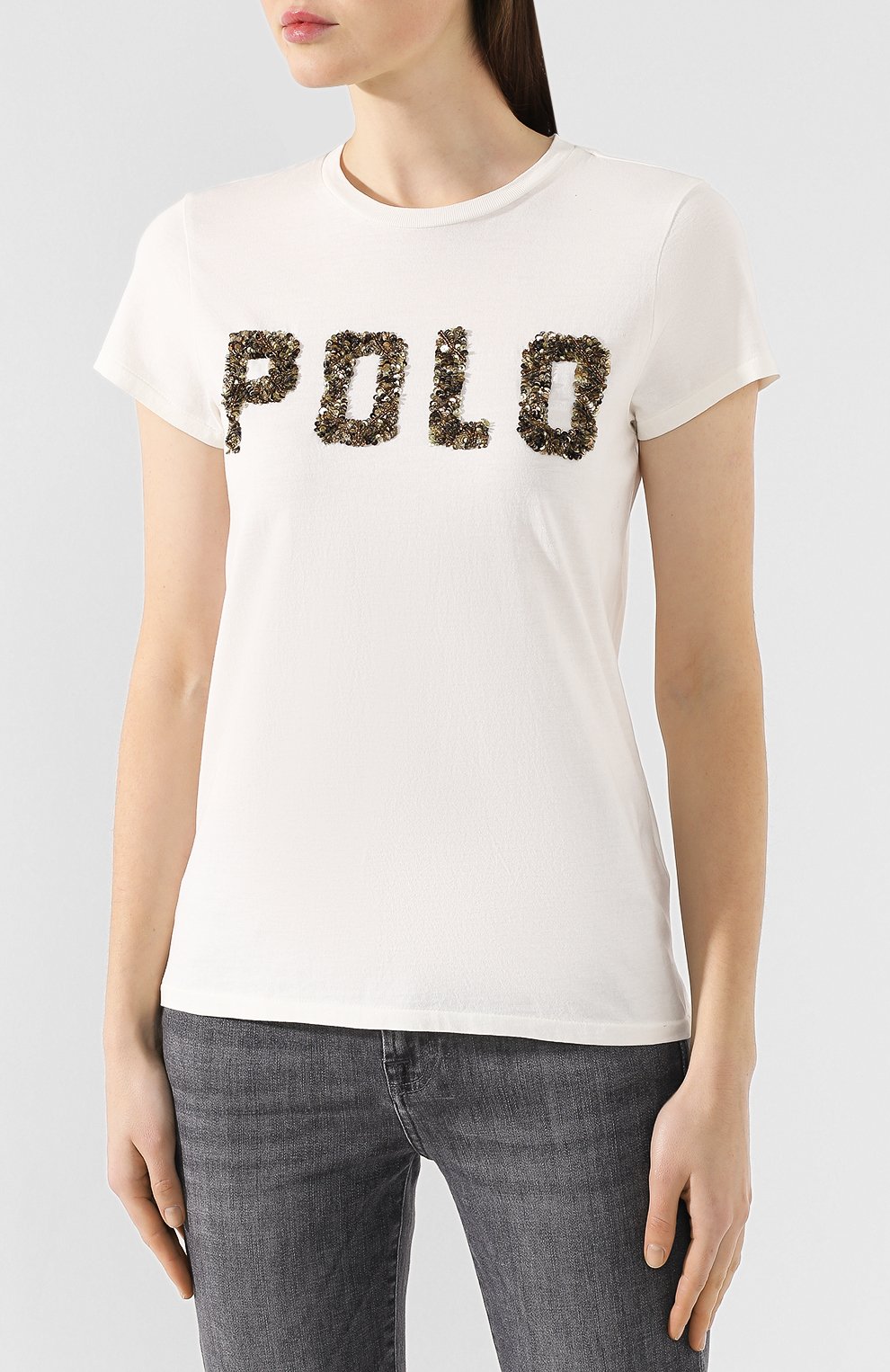 Хлопковая футболка POLO RALPH LAUREN белого цвета по цене 17800 руб., арт. 211779454, фото 3 Хлопковая футболка POLO RALPH LAUREN, арт. 211779454, фото 3