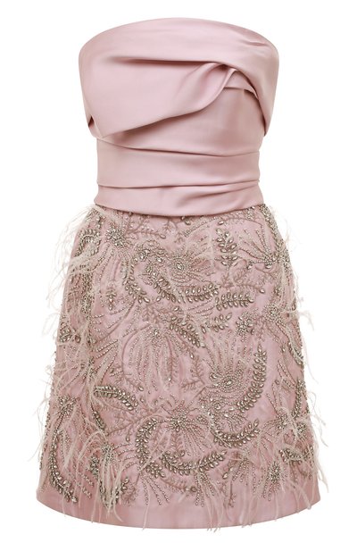 Женское платье с отделкой перьями и стразами MARCHESA, арт. M27916